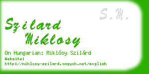 szilard miklosy business card